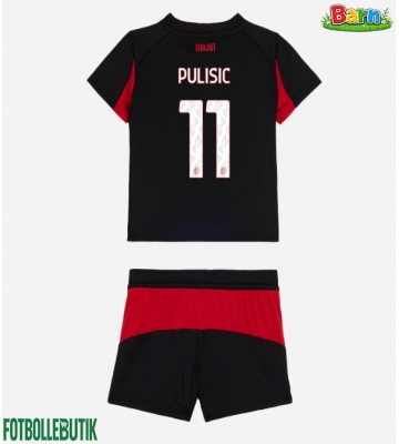 AC Milan Christian Pulisic #11 Hemmaställ Barn 2025-26 Kortärmad (+ Korta byxor)